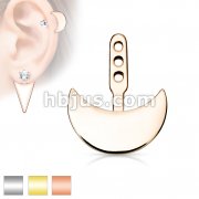 Crescent Earring Jacket / Cartilage Stud Add on Dangle