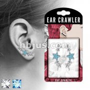 Pair of CZ Paved Stars Prepacked Ear Crawler/Ear Climber