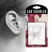 Pair of Lined White Pearls Prepacked Ear Crawler/Ear Climber