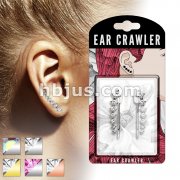 Pair of Seven Round Crystals Ascending Prepackaged Ear Crawler/Ear Climber