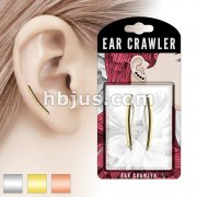 Pair of Pre Packaged Ear Crawlers Curved Square Bar