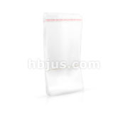 100pc Pack Crystal Clear sealable Adhesive Poly Bags. 23mm x 152mm