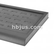 23 Slot Black Ring Leather Display Board Tray