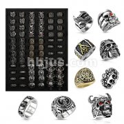 72 Pcs Pre Loaded Assorted Stainless Steel Ring Package on Versa Ring Tray (9 Styles X 4 Sizes)