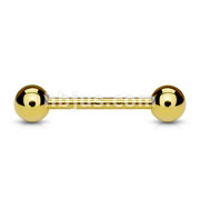 Gold Ion-Plated Over 316L Surgical Steel Barbells