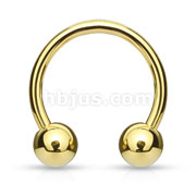 Gold Plated Over 316L Surgical Steel Horseshoe/Circular Barbells