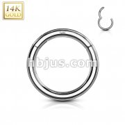 High Quality Precision 14 Karat Solid White Gold Hinged Segment Rings