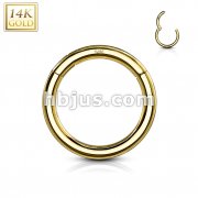 High Quality Precision 14 Karat Solid Yellow Gold Hinged Segment Rings