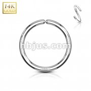 14Kt. White Gold Bendable Hoop Rings For Ear Cratilage, Septum, Eyebrow, Nose and Mor