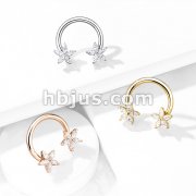 CZ Flower Ends 316L Surgical Steel Circular Horseshoe