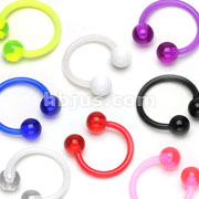 Bio-Flex Horseshoes with Acrylic Ball Package 160pc Pack (20pcs x 8 colors)  