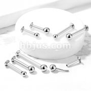 Push In Top Ball 316L Surgical Steel Threadless Labret, Monroe, Flat Back Stud With 3mm Convex Base