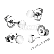 1pc Implant Grade Titanium Threadless Earring Stud With Flat Round Shaped Top