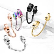 Chain Linked Double Round Clicker Hoops 316L Surgical Steel Earrings