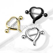 Heart Shaped 316L Surgical Steel Nipple Shield Ring
