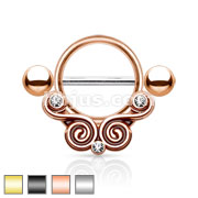Floral Filigree Design 14 auge Nipple Rings Mix Bulk Pack (10 pcs x 4 Colors)