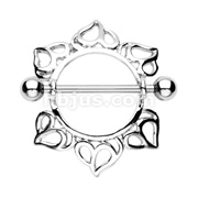 Heart Engulf Nipple Shield Ring 316L Surgical Steel 