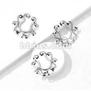 Clip On Nipple Ring Tribal Floral