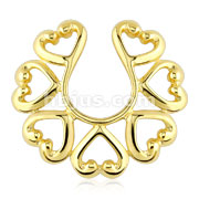 Vintage Hearts 14Kt Gold Plate  Clip On Nipple Ring