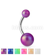 Matte Finish Pearlish Ball 316L Surgical Steel Belly Button Navel Rings