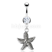 Starfish Vintage Casted Navel Ring 316L Surgical Steel 