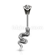 Poisonous Cobra Navel Ring 316L Surgical Steel 