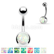 Opal Glitter Set 316L Surgical Steel Belly Button Rings