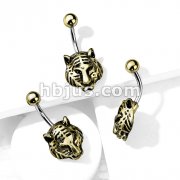 Gold Tiger 316L Surgical Steel Belly Button Navel Rings