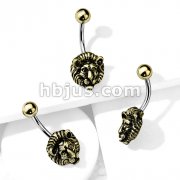 Gold Lion 316L Surgical Steel Belly Button Navel Rings