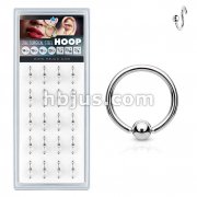 20 Pcs Pre Loaded 316L Surgical Steel Fixed Ball Hoop Rings Pack
