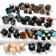Starter Pack 220 Pcs Organic Wood/Horn Plugs  Assorted Best Sellers