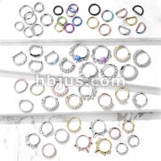 Starter Pack 171 pcs Clickers and Bendable Hoop Rings Pre Assorted Best Sellers for Nose Septum and Daith Piercing