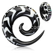 Spiral Organic Horn Taper with Abalone & Bone Inlay