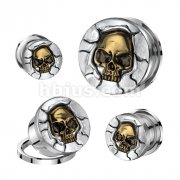 Protruding Bronze Skull 316L Surgical Steel Screw Fit Tunnel