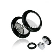 Fake/Cheater Plugs 316L Surgical Steel with 2-Black O-Rings