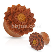 Hand Carved Lotus Flower Organic Jackfruit Tree Saddle Fit Plug