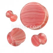 Red Lace Double Flared Stone Plug