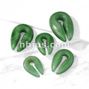 Jade Green Semi Precious Stone Keyhole Hanger Taper 