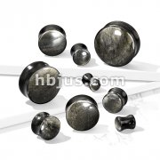 Golden Obsidian Natural Stone Convex Double Flared Plugs