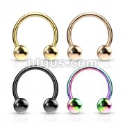 80 Pcs PVD Over 316L Surgical Steel Horseshoe, Circular Barbells with Bal Ends Bulk Pack (20 pcs x 4 Colors)