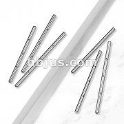 10pc Pack 316L Surgical Steel Internally Threaded Industrial Barbell Pins with 3 Threaded Holes on Bar