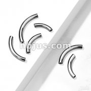 10 Pc Pack 316L Surgical Steel Internally Treaded Curved Barbell Pins