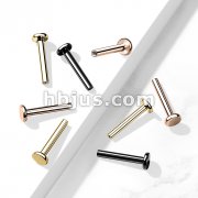 10 Pc Pack PVD Over316L Surgical Steel Internally Threaded 3mm Base Flat Back Stud, Labret Post.