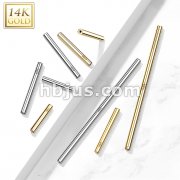 14K Gold Threadless Push In Barbell Pins
