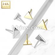 14K Gold Threadless Push In Flat Triangle Tops