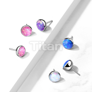 Implant Grade Titanium Threadless Push In Bezel Set Opal Ball Top
