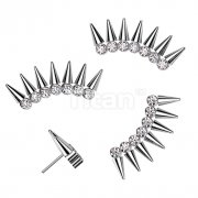 Implant Grade Titanium Threadless Push In 7 Spikes With CZ Fan Top