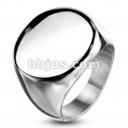 Round Signet Stainless Steel Ring