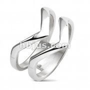 Double Chevron Stainless Steel Ring
