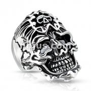 Skull with Skull Bandana Stainless Steel Casting Rings